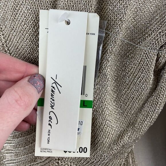 NWT Kenneth Cole Womens Gold Cardigan Sweater Size L - Picture 7 of 8